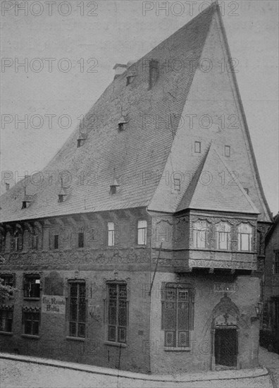 The Brusttuch House in Goslar, patrician house from the year 1521, Germany, Middle Ages, Historic, digitally restored reproduction from a 19th century original, Europe