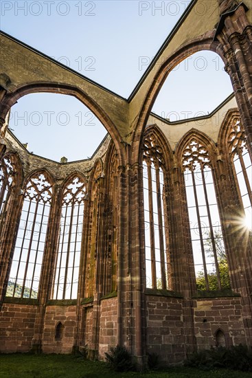 Wernerkapelle church ruins and Stahleck Castle, Bacharach, Upper Middle Rhine Valley, UNESCO World Heritage Site, Rhine, Rhineland-Palatinate, Germany, Europe