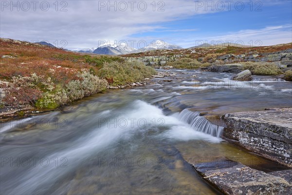 Autumn landscape, fells, Store Ula river, Rondane National Park, Norway, Europe