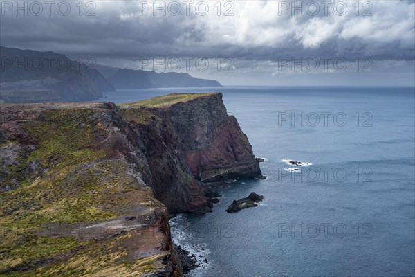 Coastal landscape, cliffs and sea, rugged coast with rock formations, Cape Ponta de Sao Lourenco, Madeira, Portugal, Europe