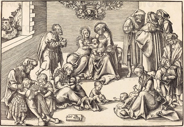 The Holy Kinship, painting by Lucas Cranach the Elder, 4 October 1472, 16 October 1553, one of the most important German painters, graphic artists and letterpress printers of the Renaissance, Historical, digitally restored reproduction of a historical original