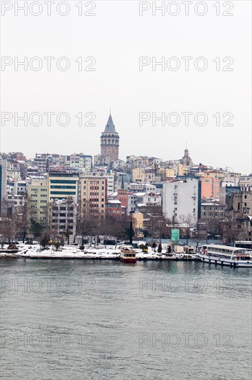 View of the Galata Tower from the Golden Horn of Istanbul