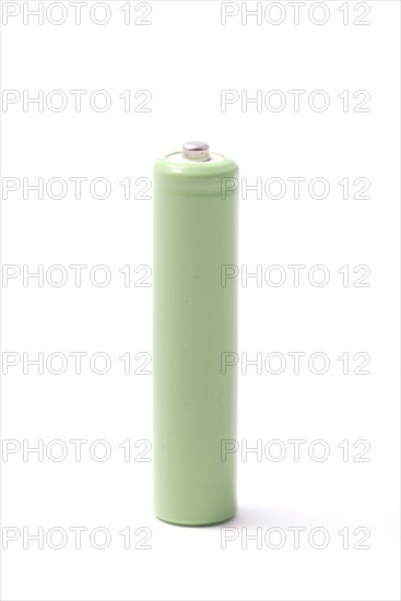 Rechargeable AA battery isolated on white background