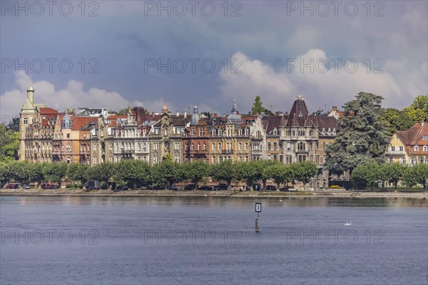 Villas with facades in Art Nouveau style, architecture, best residential location on Lake Constance, Constance, Baden-Wuerttemberg, Germany, Europe