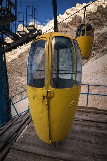 Gondola lift to Forcella Staunies, Monte Cristallo group, Dolomites, Italy, Monte Cristallo group, Dolomites, Italy, Europe