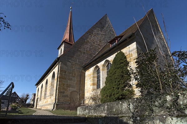 Southeast side of the St. Egidien Church, Beerbach, Middle Franconia, Bavaria, Germany, Europe