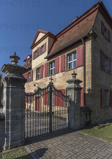 Historic vicarage from1734 of the St.Egidienkirche, Beerbach, Middle Franconia, Bavaria, Germany, Europe