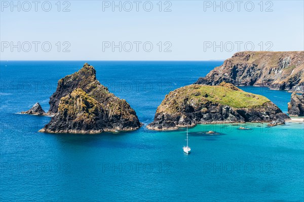 Kynance Cove and Asparagus Island, Cornwall, England, United Kingdom, Europe