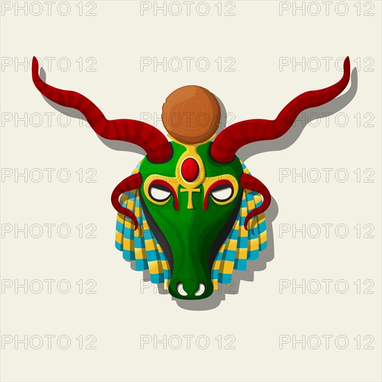 Egyptian god Khnum mask, vector icon