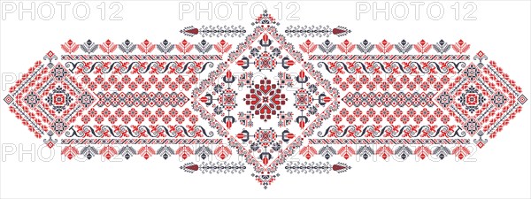 Traditional Romanian embroidery vector design element over white background