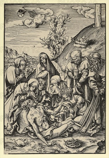 The Lamentation, from The Passion Narrative, painting by Lucas Cranach the Elder, 4 October 1472, 16 October 1553, one of the most important German painters, graphic artists and letterpress printers of the Renaissance, Historical, digitally restored reproduction of a historical original
