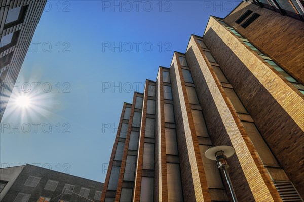 Brick facade, Technical University of Munich. TUM, Munich, Bavaria, Germany, Europe