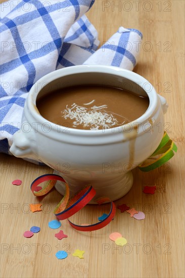 Basler Mehlsuppe, the soup is traditionally eaten at Fasnacht, Basel, Switzerland, Europe