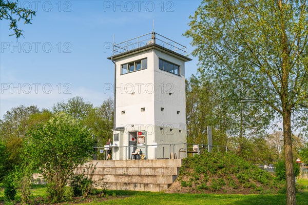 Nieder Neuendorf border tower, watchtower and command post on the GDR border and Berlin Wall, Wall cycle path, Brandenburg, Germany, Europe