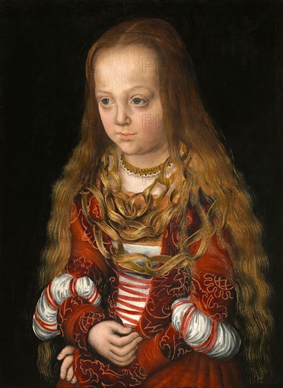 A Princess from Saxony, painting by Lucas Cranach the Elder, 4 October 1472, 16 October 1553, one of the most important German painters, graphic artists and book printers of the Renaissance, Historical, digitally restored reproduction of a historical original
