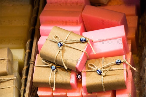 Collection of bars of fragrant hand made organic soap