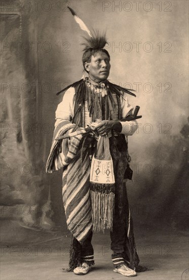 Little Bear, Chief of the Arapahoe, after a painting by F.A.Rinehart, 1899, Historic, digitally restored reproduction of an original from the period