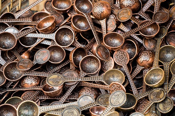 Vintage rustic cutlery in an old Bazaar place