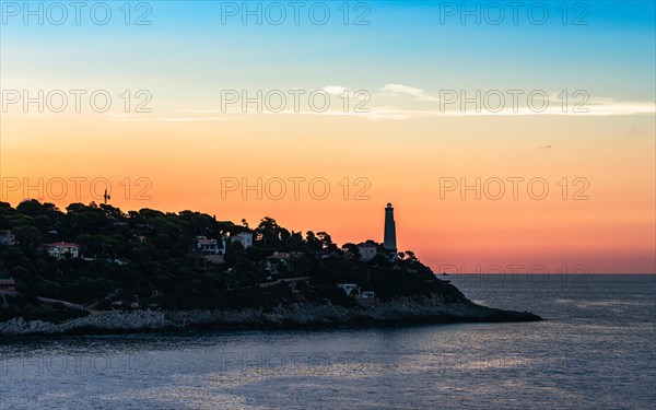 Sunrise over Cap-Ferrat Lighthouse, French Riviera, France, Europe
