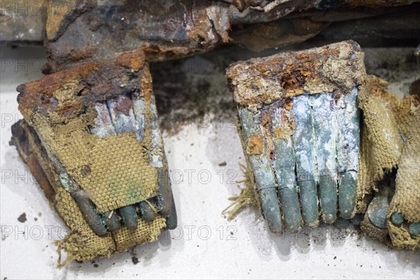 Cartridges of rusty bullet ammunition from the dardanelles war