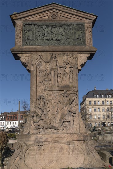 Stele of Wolfgang Muentzer, wealthy Nuremberg citizen, 1524-1577, at the Johannis Cemetery, Nuremberg, Middle Franconia, Bavaria, Germany, Europe
