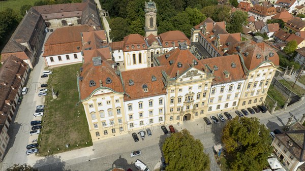 Aerial view, Residenz Ellingen, with the Ellingen estate and castle brewery, High Baroque, Ellingen, Franconian Lake District, Middle Franconia, Franconia, Bavaria, Germany, Europe