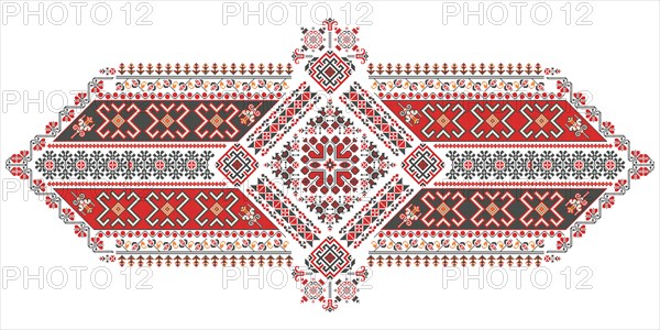 Traditional Romanian embroidery vector design element over white background