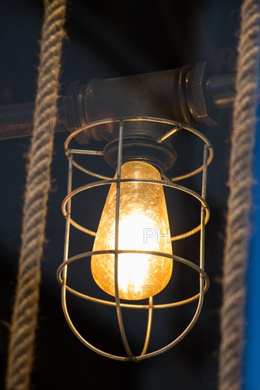 Decorative antique edison style filament light bulbs hanging