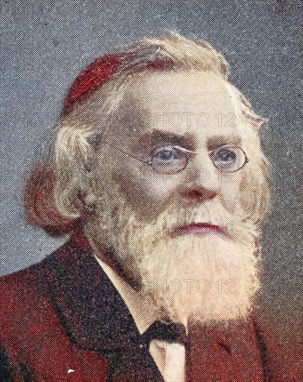 Heymann or Hermann Steinthal, 16 May 1823, 14 March 1899, was a German philologist and philosopher, Historical, digitally restored reproduction from a 19th century original