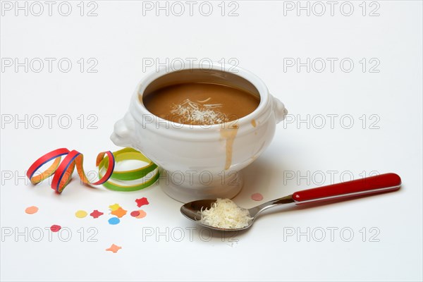 Basler Mehlsuppe, the soup is traditionally eaten at Fasnacht, Basel, Switzerland, Europe