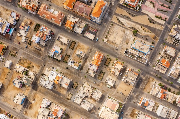 Aerial view of Santa Maria, the main touristic resorts town on Sal, Cape Verde Islands
