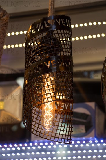 Decorative style filament light bulbs in view