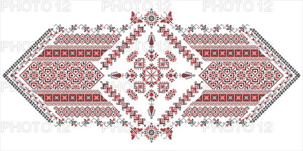 Traditional Romanian embroidery vector design element over white background