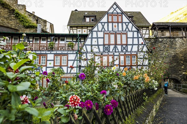 Historic half-timbered houses, Malerwinkel, Bacharach, Upper Middle Rhine Valley, UNESCO World Heritage Site, Rhine, Rhineland-Palatinate, Germany, Europe