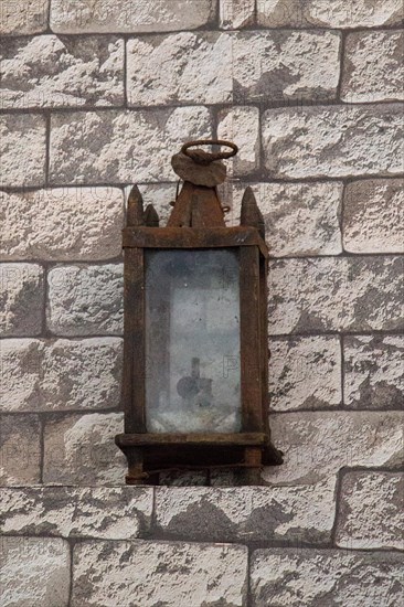 Old retro style lantern made of metal