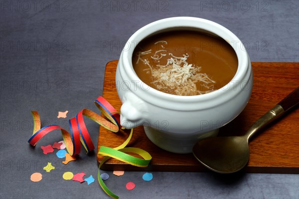 Basler Mehlsuppe, the soup is traditionally eaten at Fasnacht, Basel, Switzerland, Europe