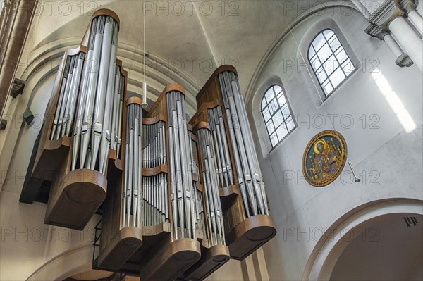 The organ, Neo-Romanesque Parish Church of St. Anne in Lehel, Munich, Bavaria, Germany, Europe