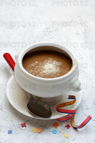 Basler Mehlsuppe, the soup is traditionally eaten at Fasnacht, Basel, Switzerland, Europe