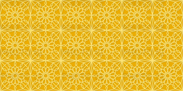 Islamic gold ornament vector seamless pattern