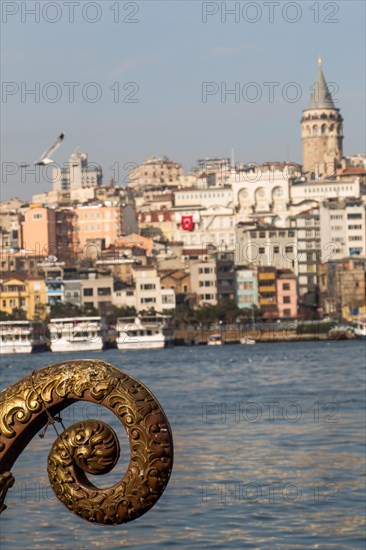 View of the Galata Tower from the Golden Horn of Istanbul