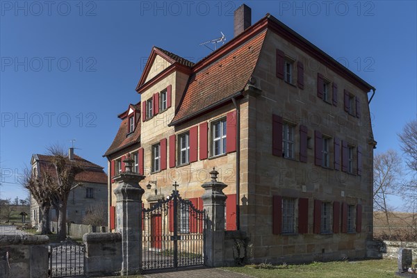 Historic vicarage from1734 of the St.Egidienkirche, Beerbach, Middle Franconia, Bavaria, Germany, Europe