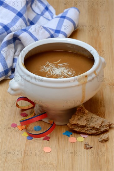 Basler Mehlsuppe, the soup is traditionally eaten at Fasnacht, Basel, Switzerland, Europe