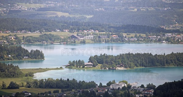 Faaker See, Villach and Finkenstein municipalities, Carinthia, Austria, Europe