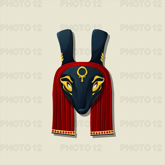 Egyptian god Set mask, vector icon