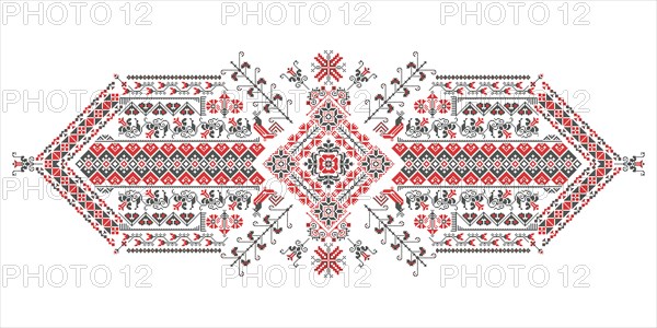 Traditional Romanian embroidery vector design elment over white background