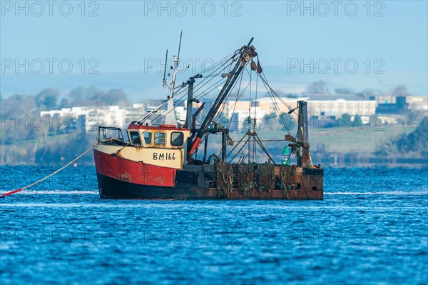 Crab Fishing Boat on River Exe, Dawlish Warren, Exmouth, Devon, England, United Kingdom, Europe