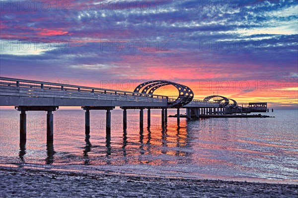 Kellenhusen pier, Baltic Sea, sunrise, Schleswig-Holstein, Germany, Europe