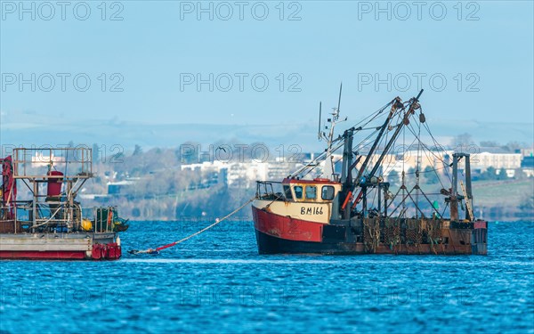 Crab Fishing Boat on River Exe, Dawlish Warren, Exmouth, Devon, England, United Kingdom, Europe