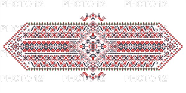 Traditional Romanian embroidery vector design element over white background