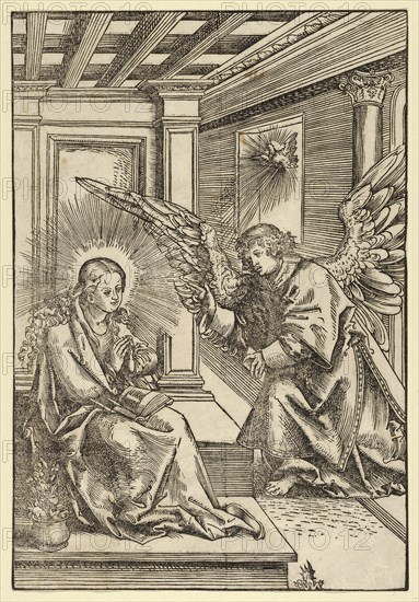 The Annunciation, painting by Lucas Cranach the Elder, 4 October 1472, 16 October 1553, one of the most important German painters, graphic artists and letterpress printers of the Renaissance, Historic, digitally restored reproduction of a historical original